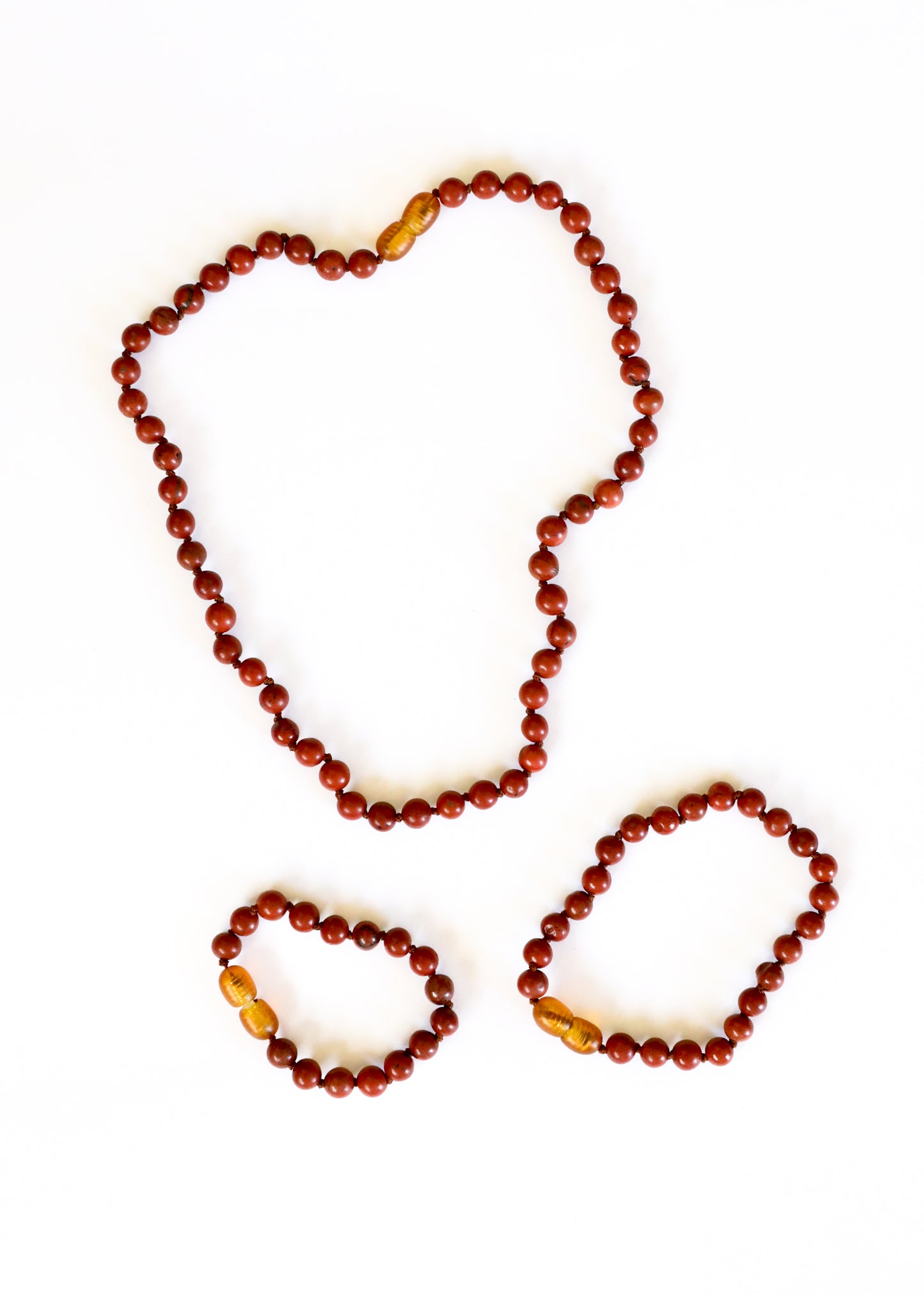 Piedra preciosa pura + jaspe rojo || Collar