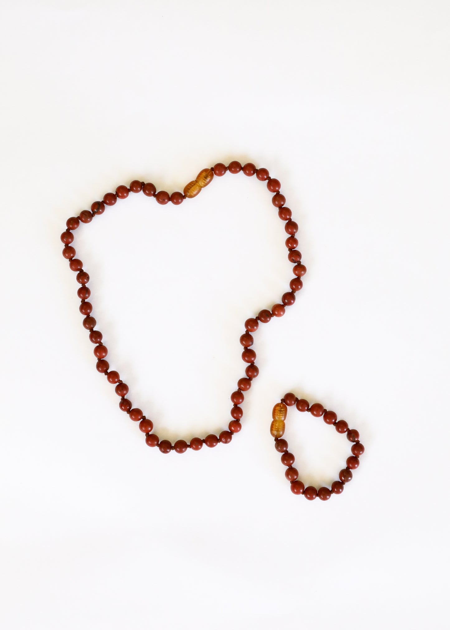 Piedra preciosa pura + jaspe rojo || Collar