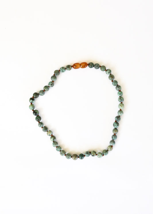 Piedra preciosa pura + jaspe turquesa || Collar