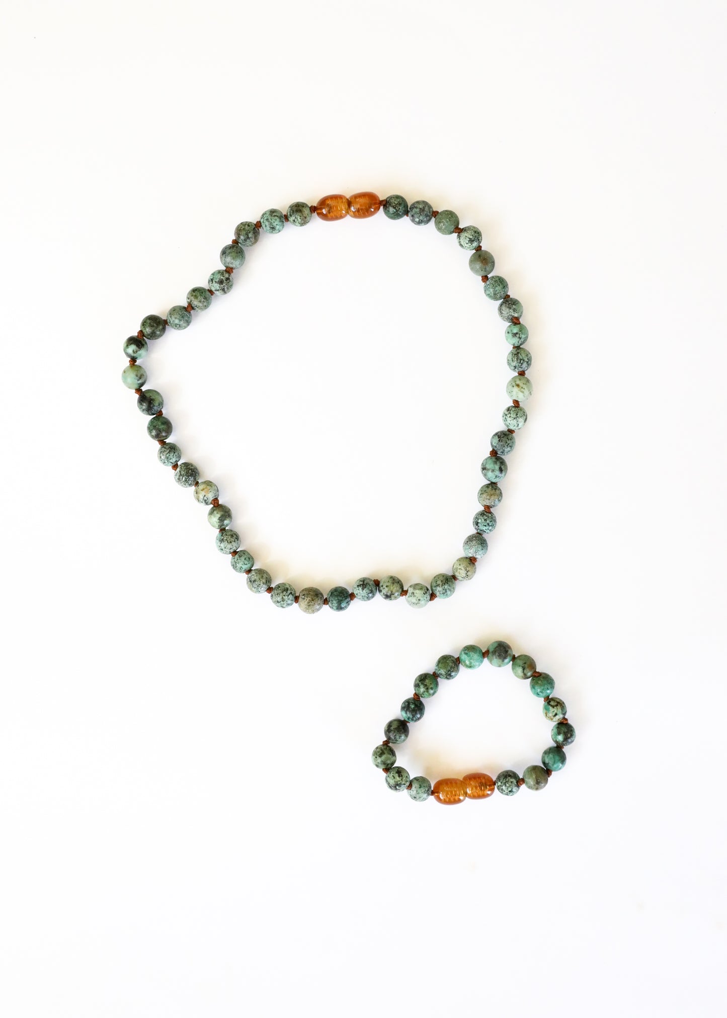 Piedra preciosa pura + jaspe turquesa || Tobillera o pulsera