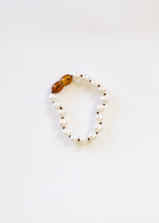 Piedra preciosa pura + perla || Tobillera o pulsera