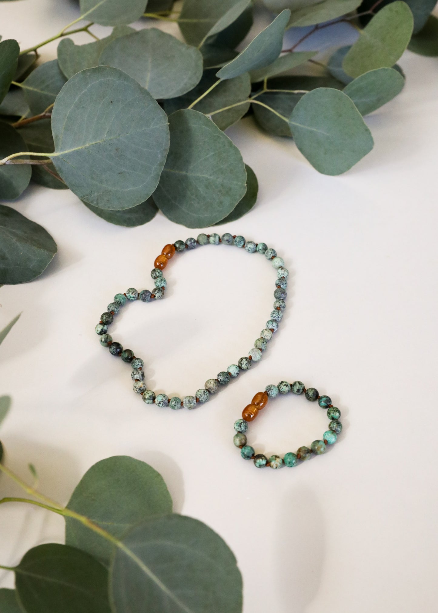 Piedra preciosa pura + jaspe turquesa || Tobillera o pulsera
