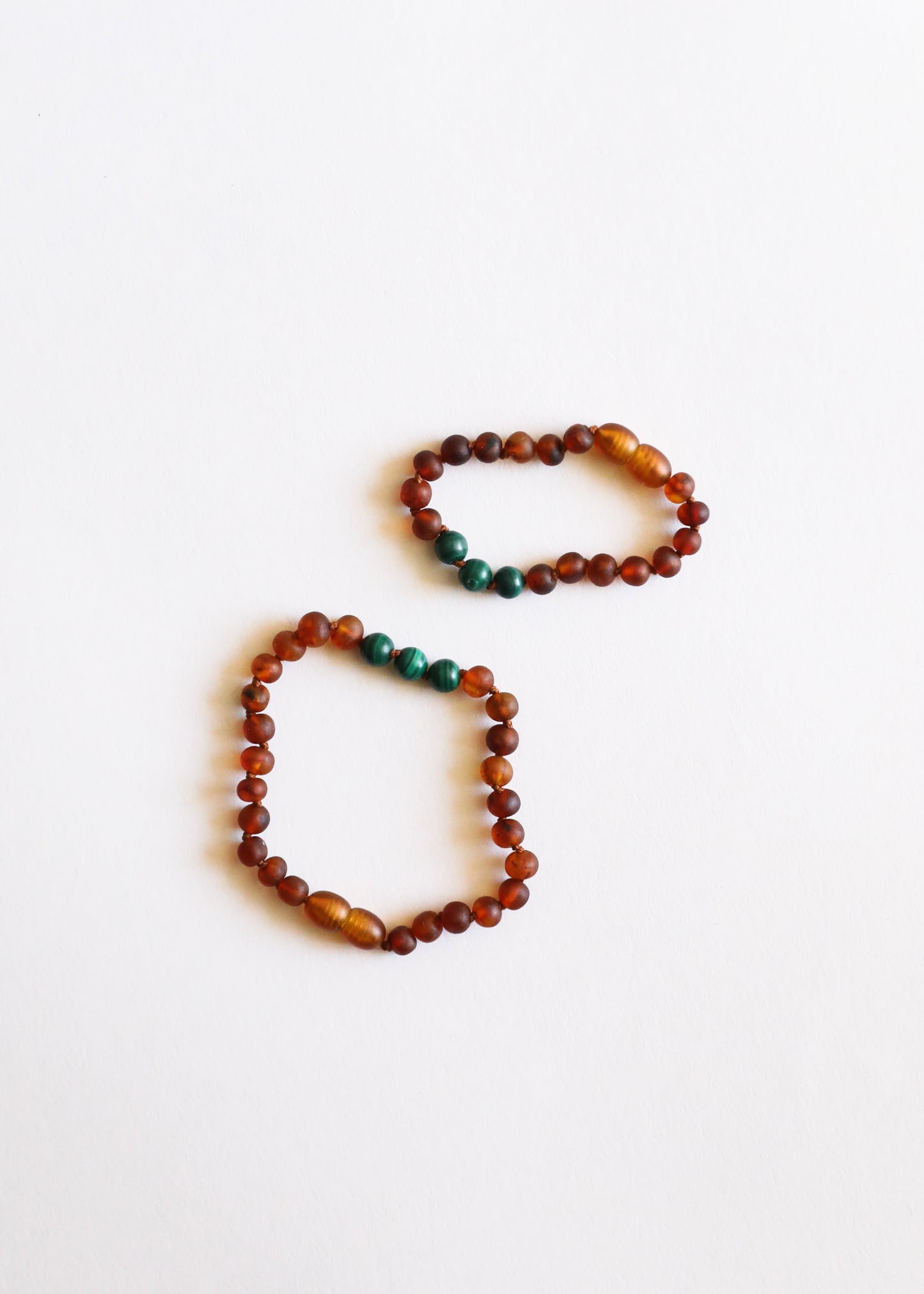 Ámbar Báltico Coñac Crudo + Malaquita || Tobillera o pulsera