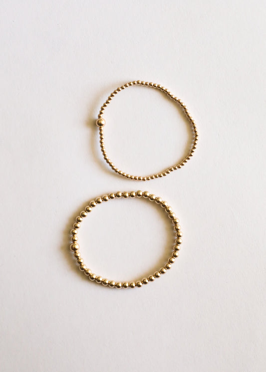 14k Gold Filled Beaded Bracelets || Simple Stack