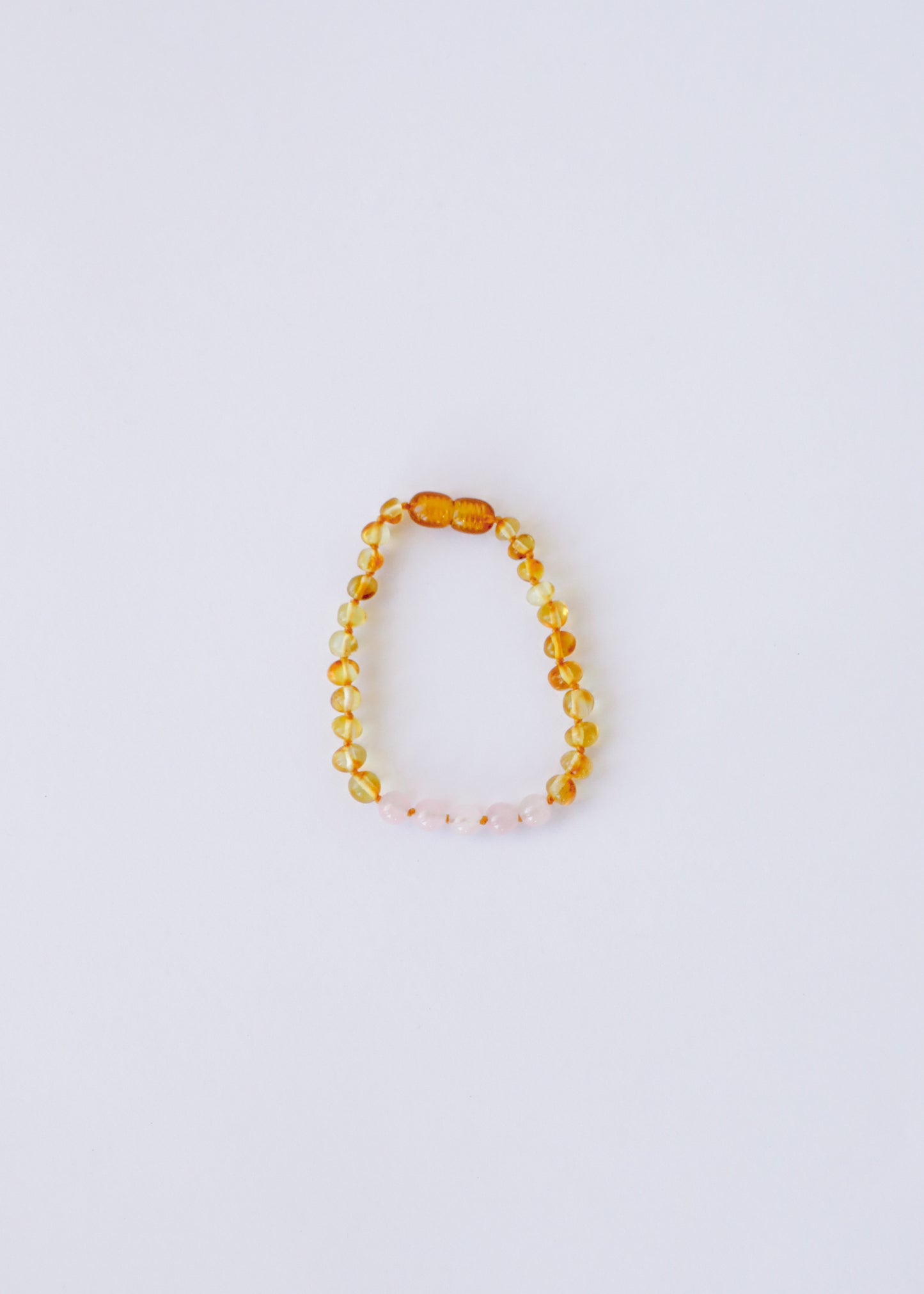 Polished Honey Baltic Amber + Rose Quartz || Adult Set ||