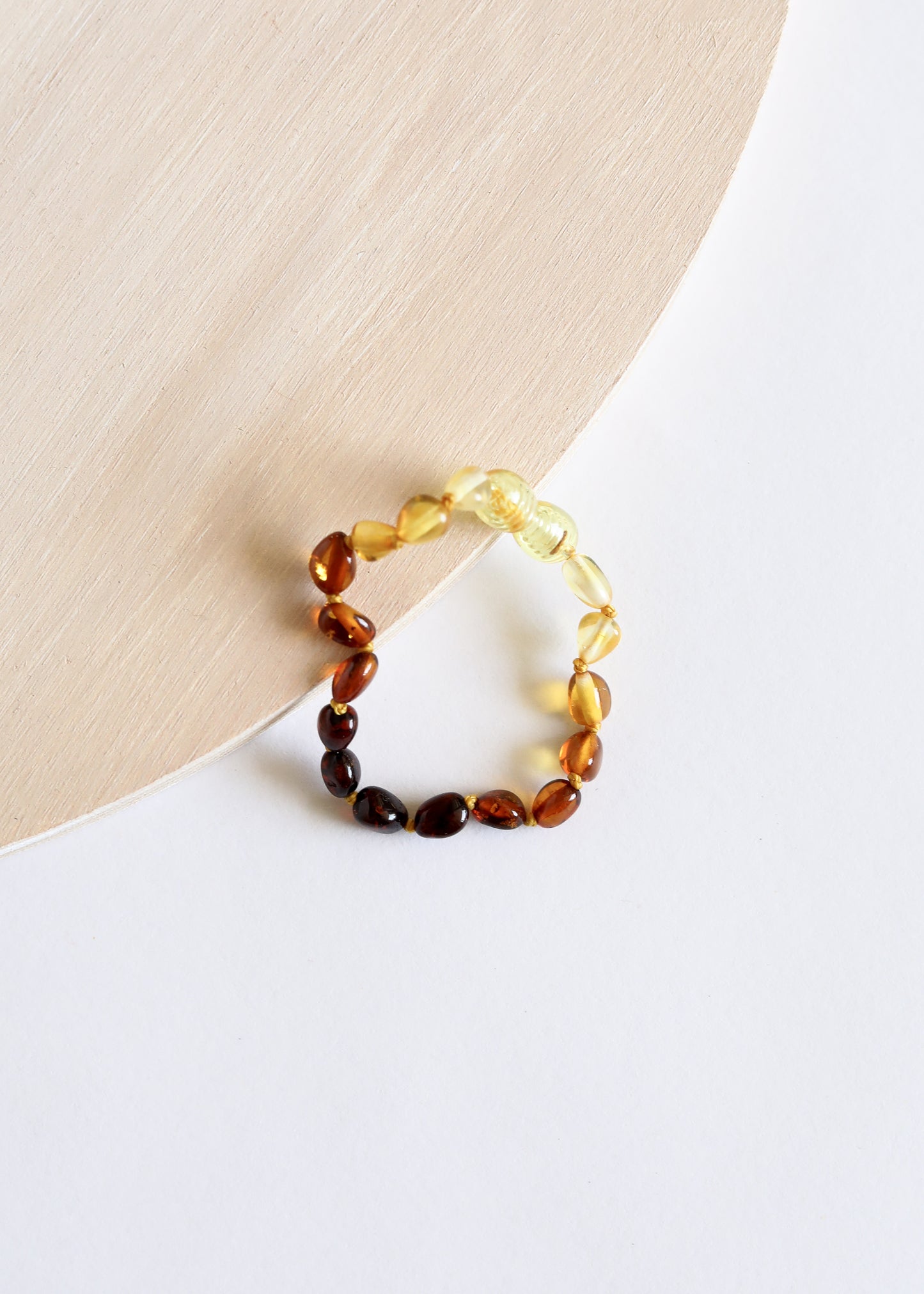 Ámbar báltico degradado pulido || Tobillera o pulsera