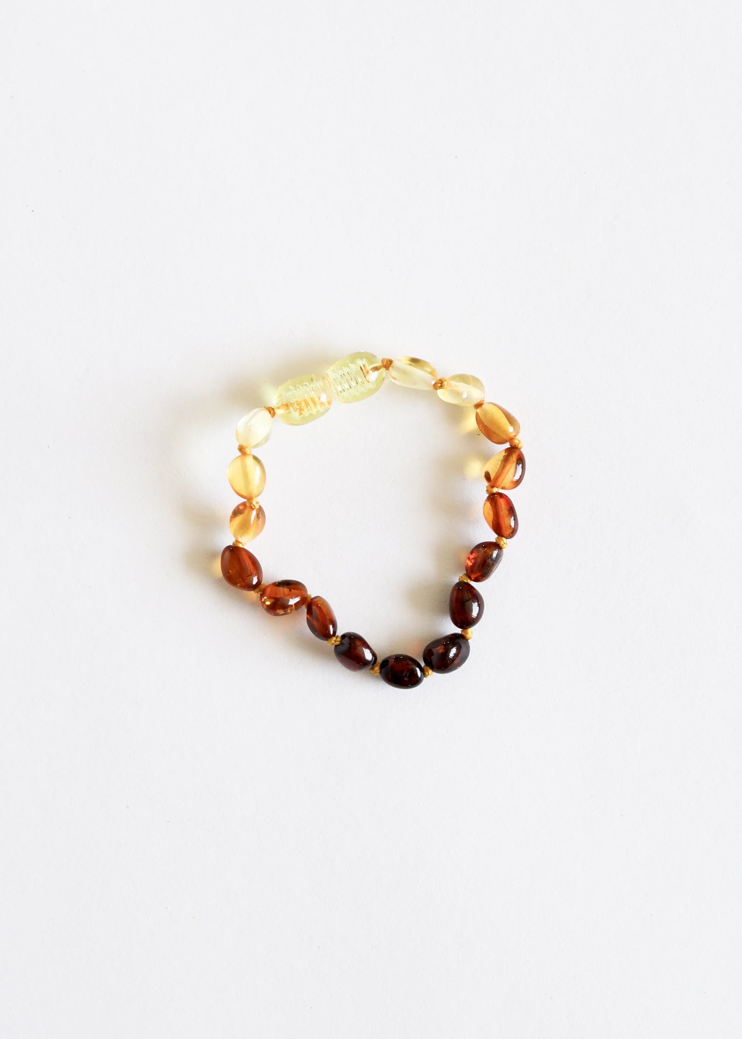 Ámbar báltico degradado pulido || Tobillera o pulsera