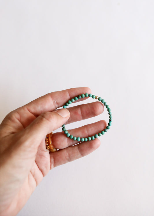 Turquesa Natural + Oro || Pulsera para adultos