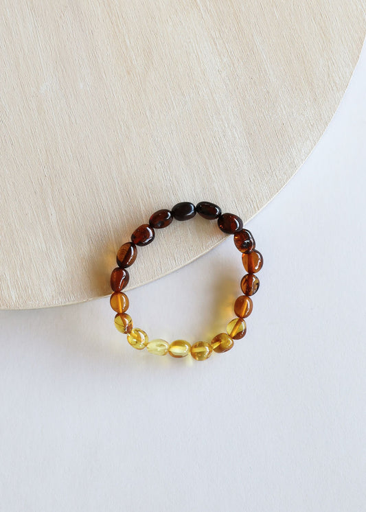 Polished Ombre Baltic Amber Bracelet || Adult