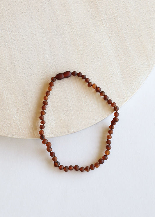 Ámbar báltico de coñac crudo || Collar