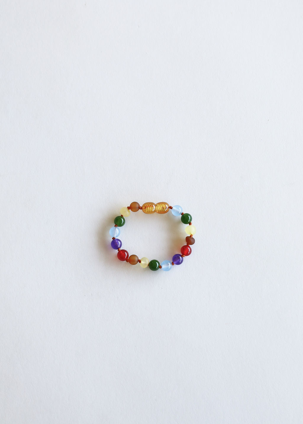 Ámbar báltico crudo + arcoíris de piedras preciosas || Tobillera • Pulsera