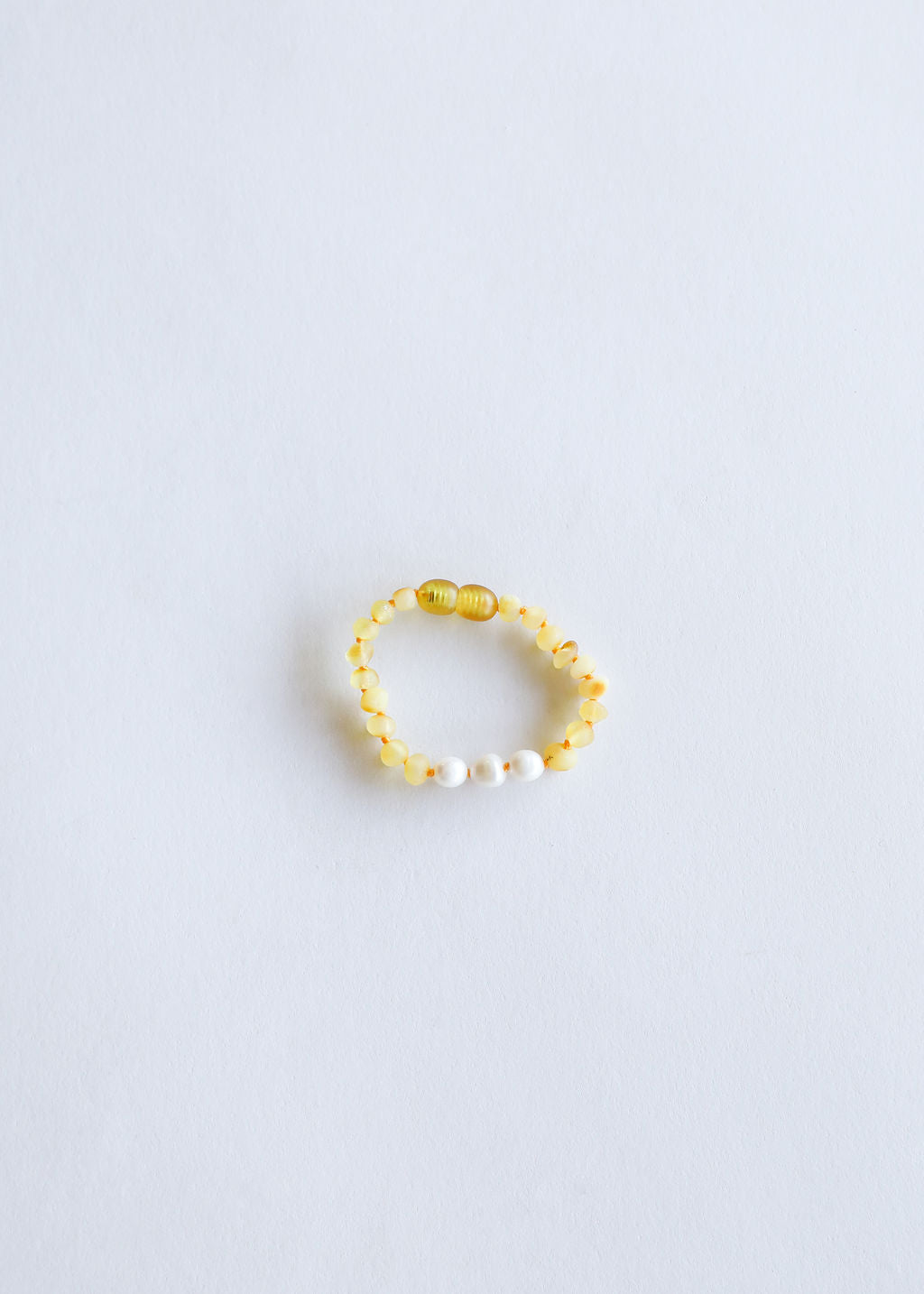 Miel cruda Ámbar báltico + Perlas || Tobillera o pulsera