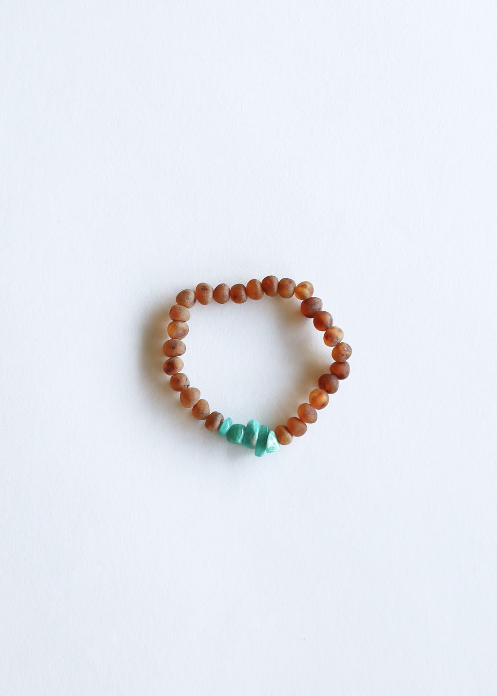 Ámbar báltico de coñac crudo + Amazonita verde cruda || Pulsera para adultos
