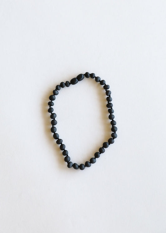 Ámbar báltico negro crudo || Collar