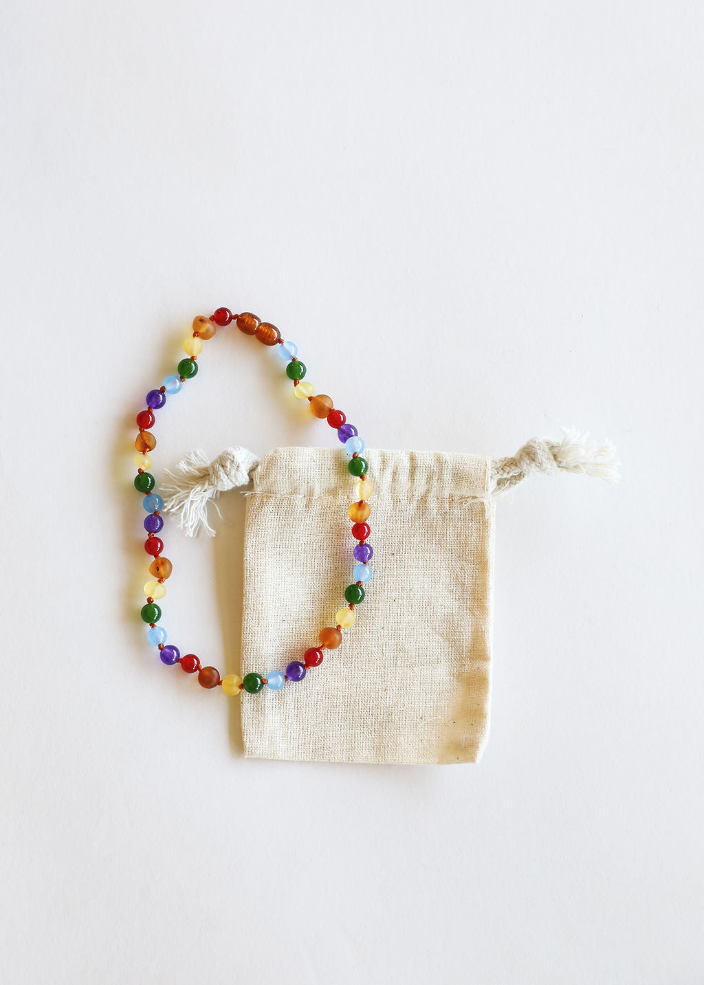 Ámbar Báltico Crudo + Collar Arco Iris de Piedras Preciosas
