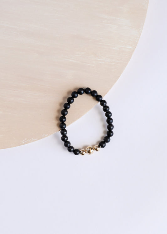 Shungita cruda + Oro || Pulsera para adultos