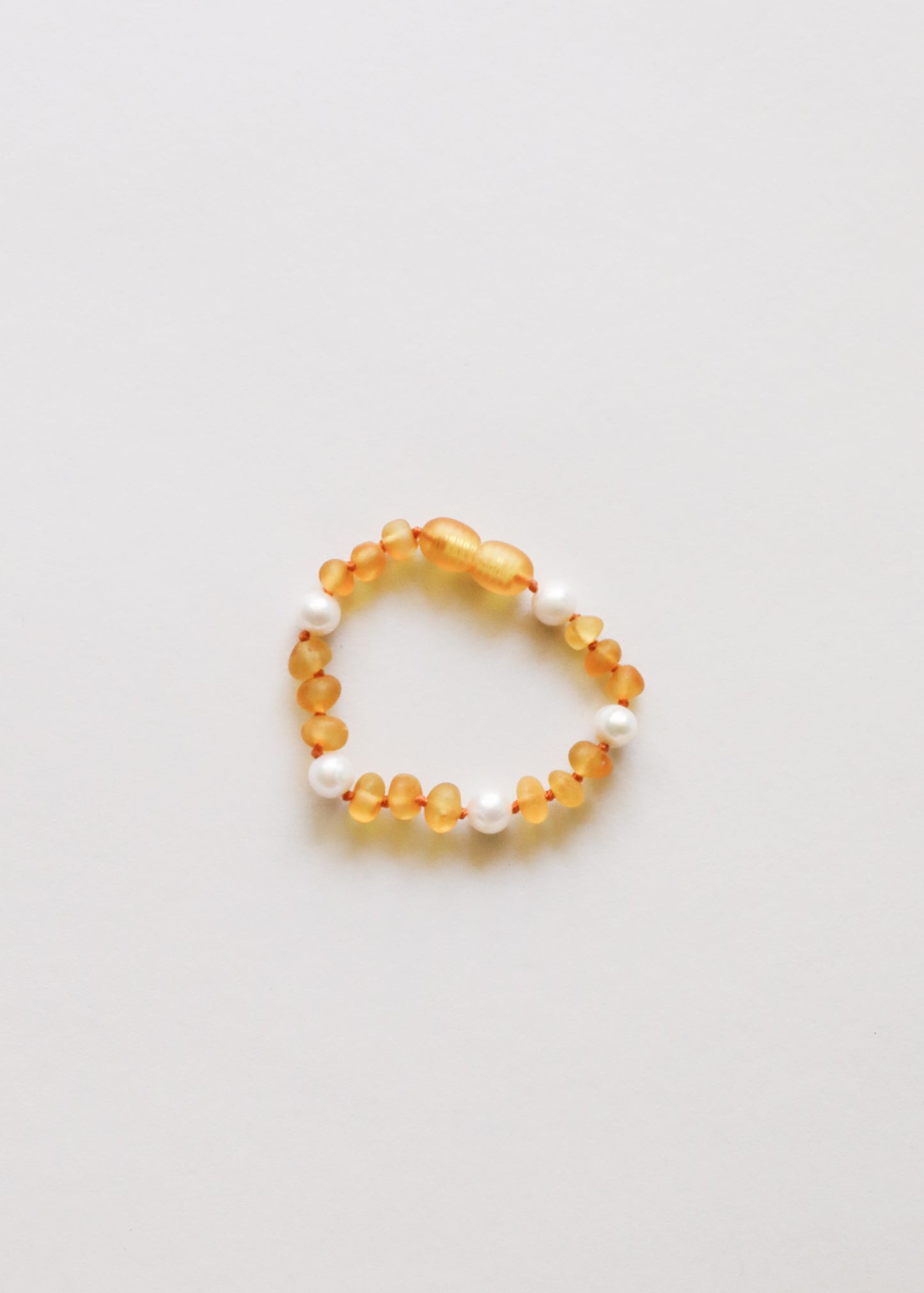 Ámbar báltico de miel cruda + halo de perlas || Tobillera o pulsera