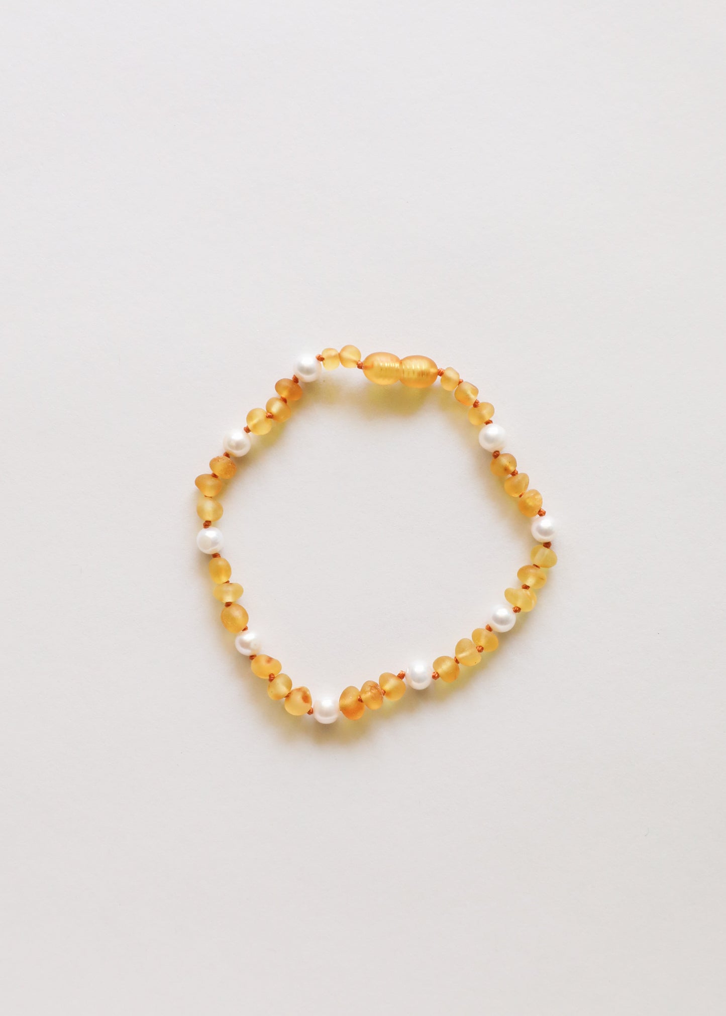Ámbar báltico de miel cruda + halo de perlas || Tobillera o pulsera