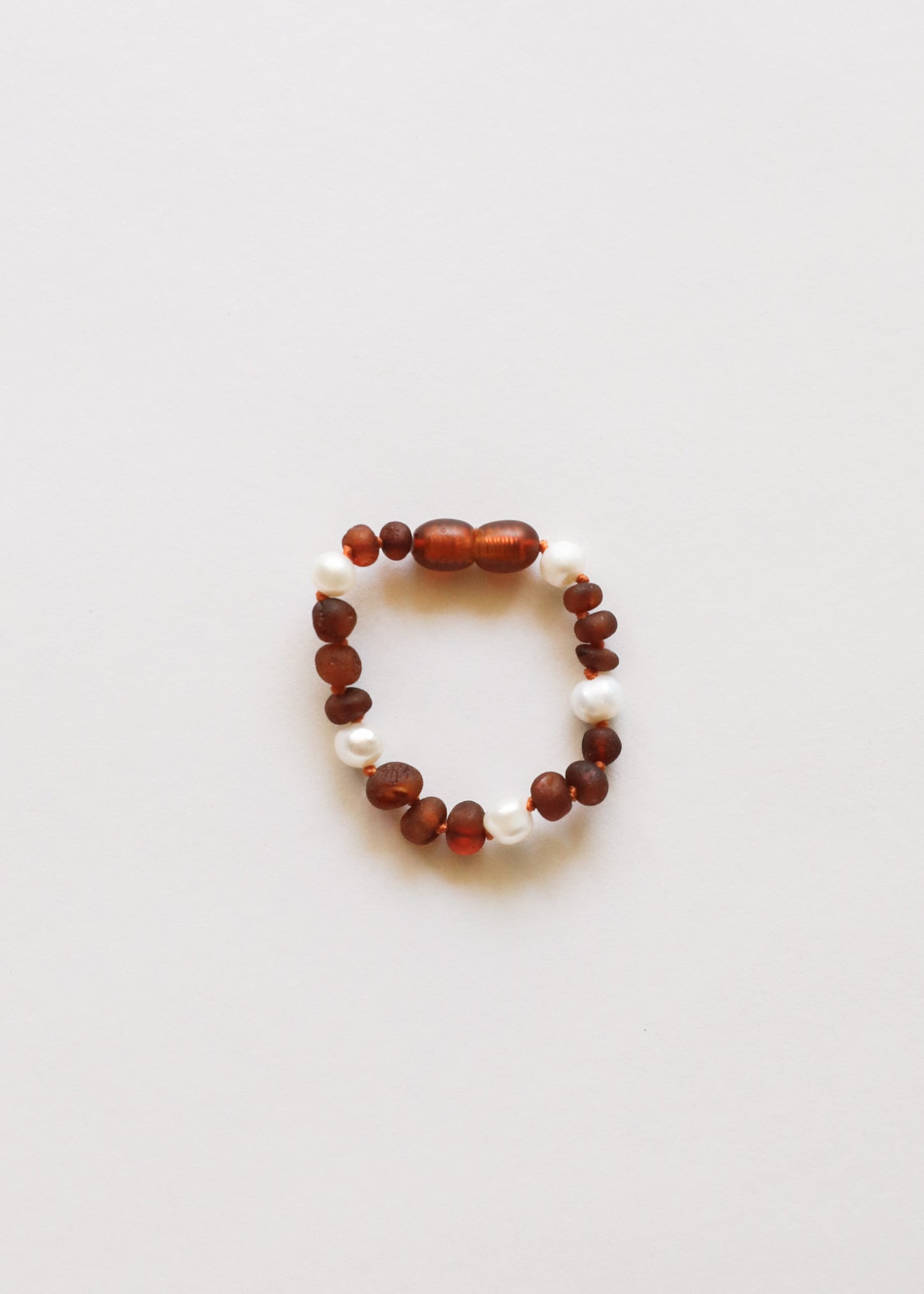 Ámbar báltico coñac crudo + halo de perlas || Tobillera o pulsera
