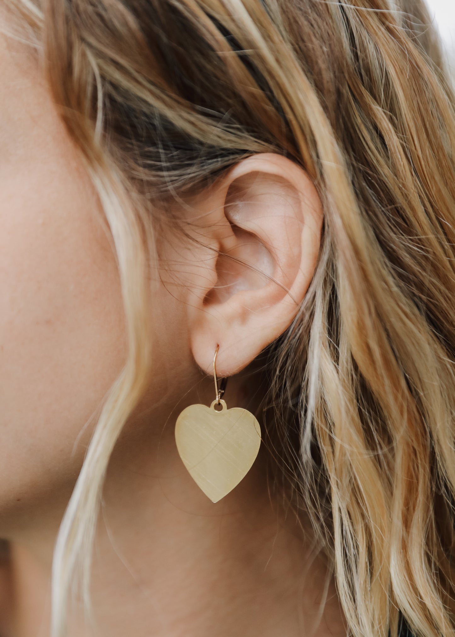 Vintage Patina Heart Earrings + 14K Gold Filled Clasp ♡