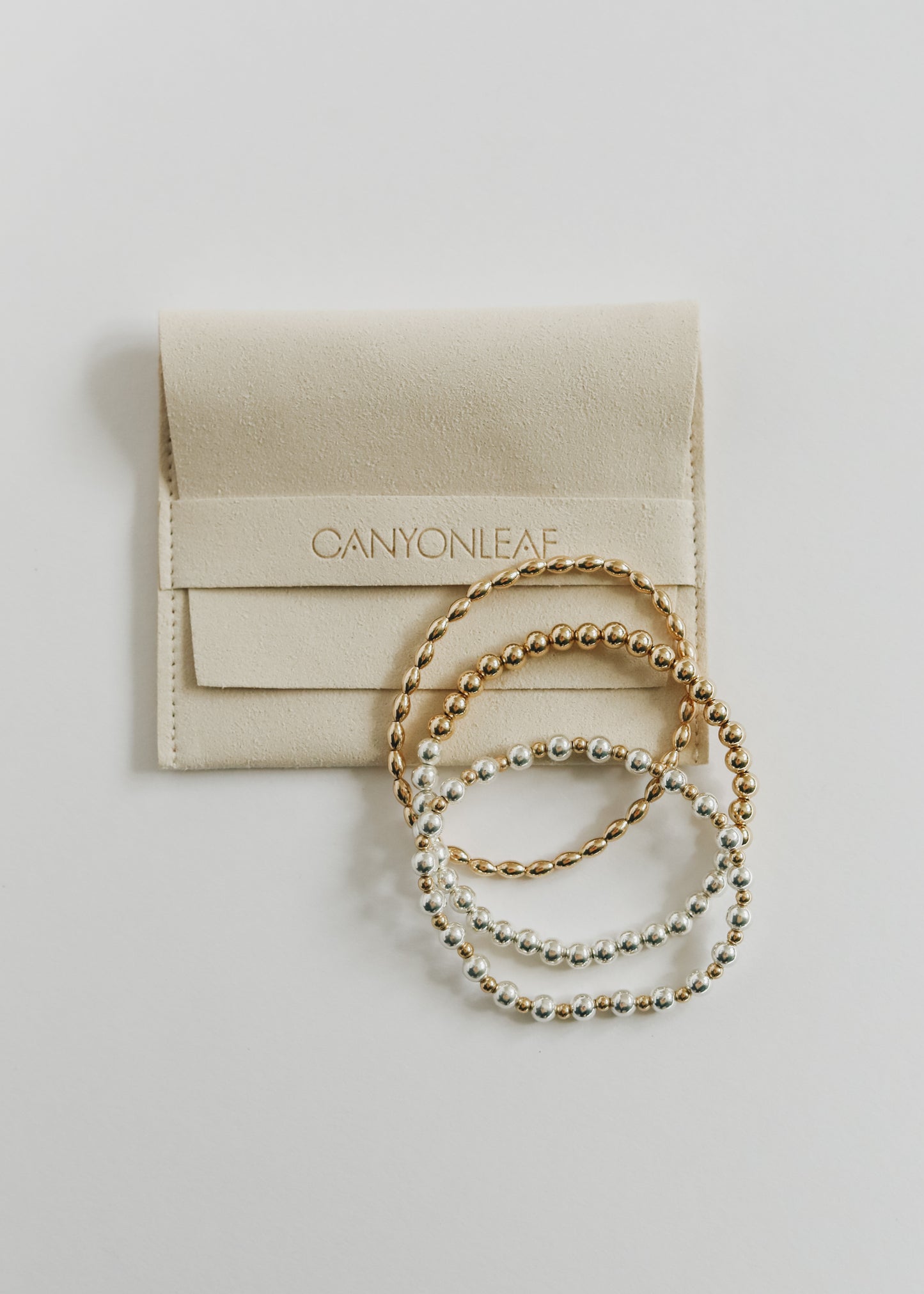 Sterling Silver + 14k Gold Filled Moon || Beaded Bracelet