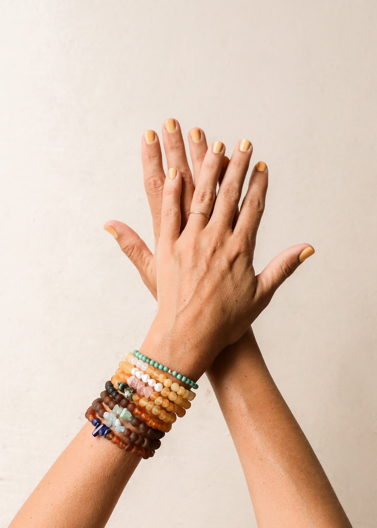 Rodonita Petrificada + Oro || Pulsera
