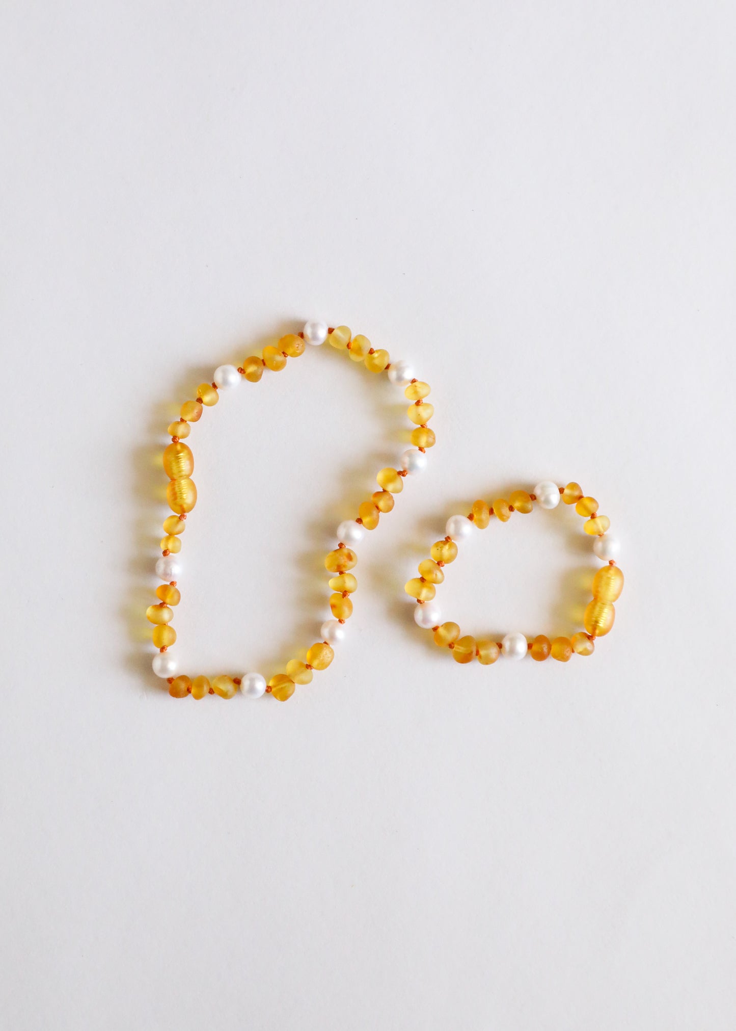 Ámbar báltico de miel cruda + halo de perlas || Tobillera o pulsera