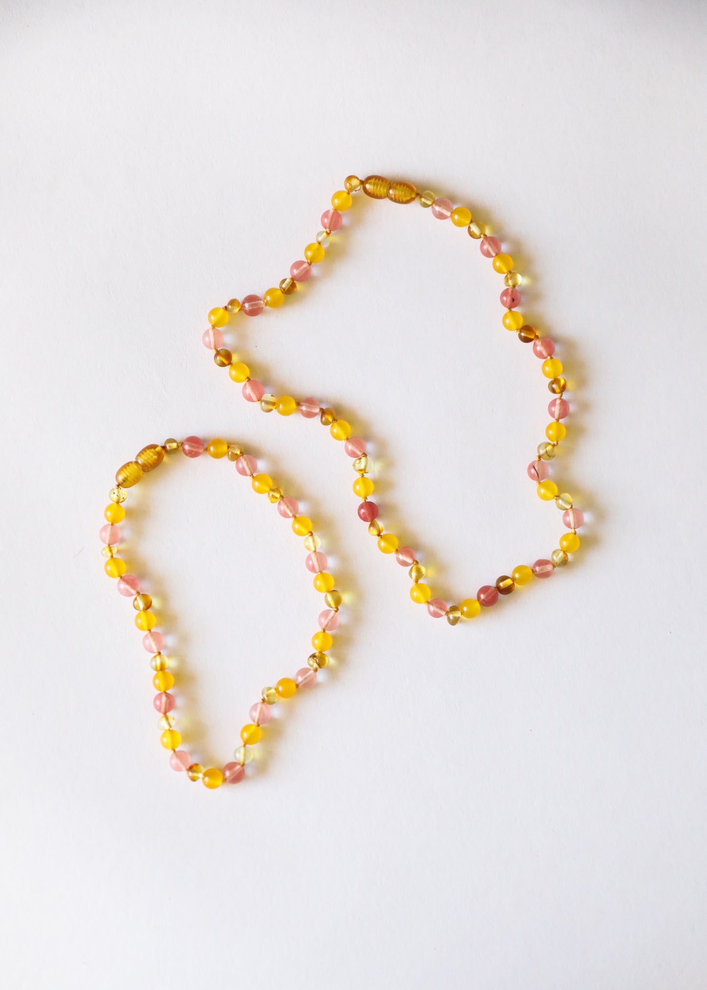 Polished Honey Baltic Amber + Honeysuckle Gemstones || Necklace Set