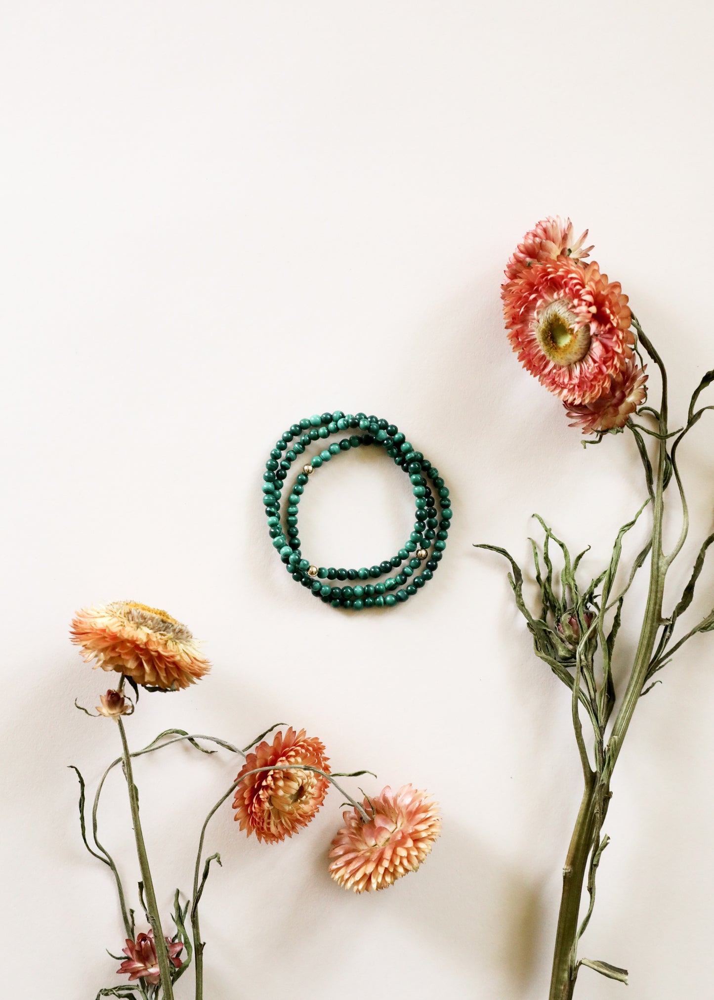 Dainty Malachite + Gold || Adult Bracelet