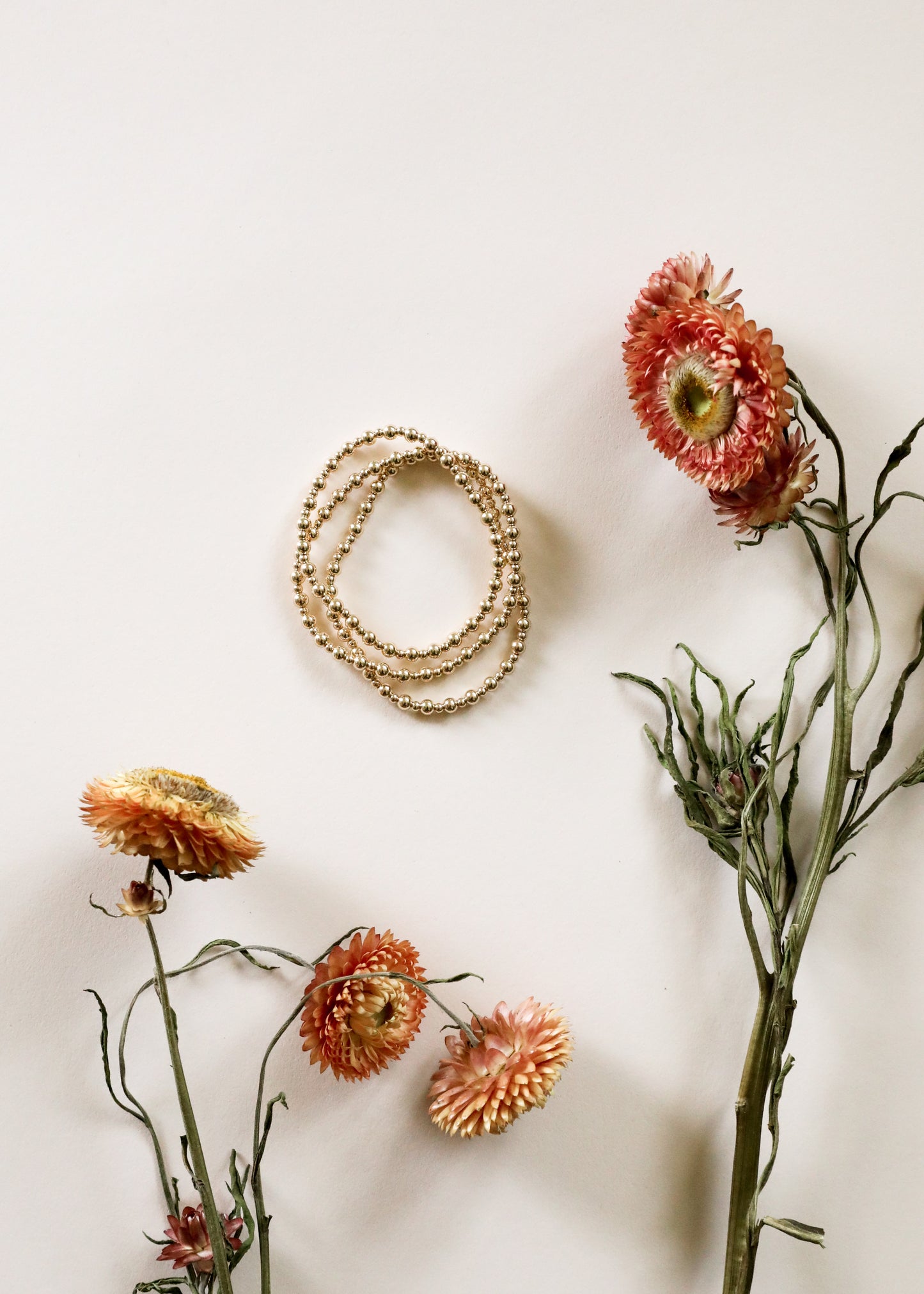 Dainty 14K Gold Filled Beaded Halo || Adult Stretch Bracelet