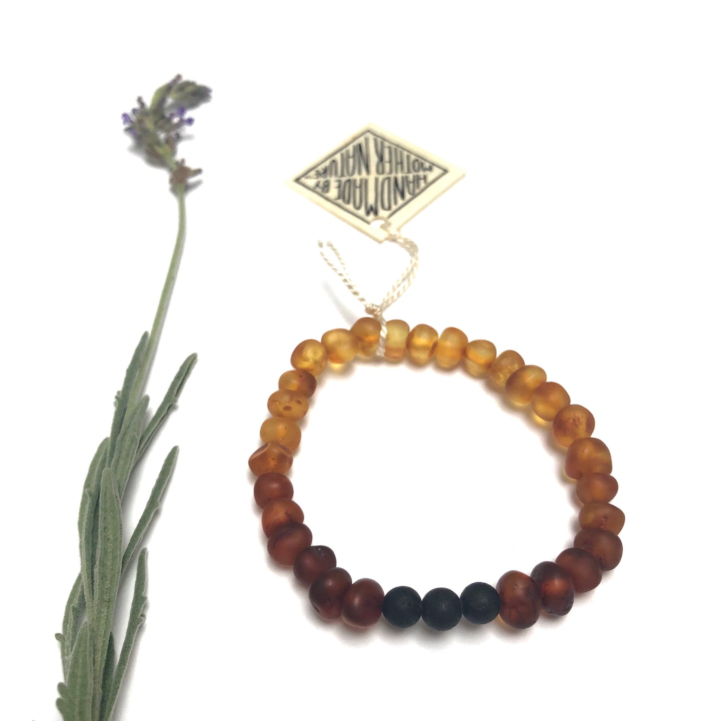 Ámbar Báltico Ombre Crudo + Lava || Pulsera para adultos