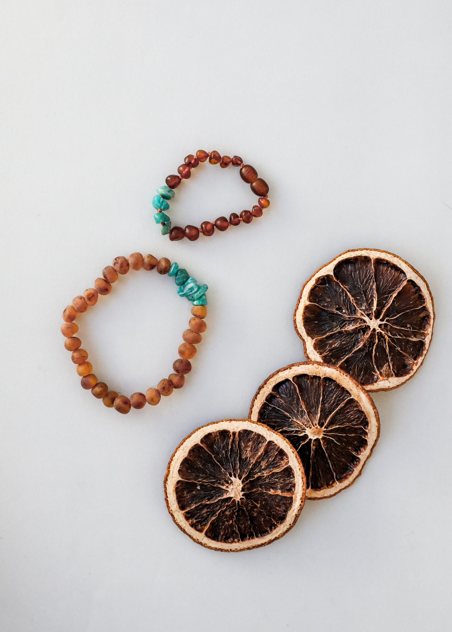 Ámbar báltico de coñac crudo + Amazonita verde cruda || Pulsera para adultos