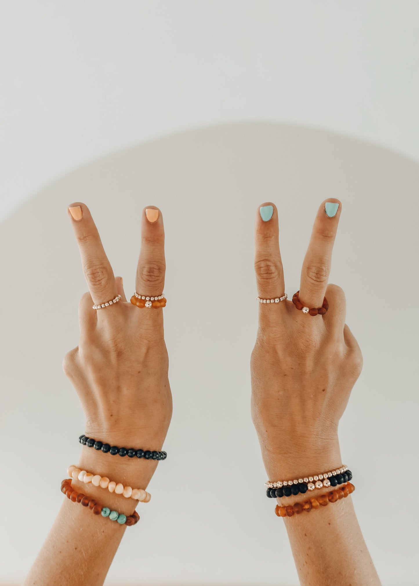 Sterling Silver + 14k Gold Filled || Beaded Stretch Ring