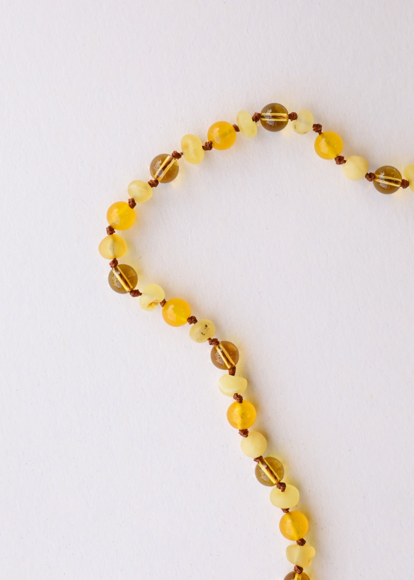 Polished Honey Baltic Amber + Citrine + Quartz || Gemstone Necklace