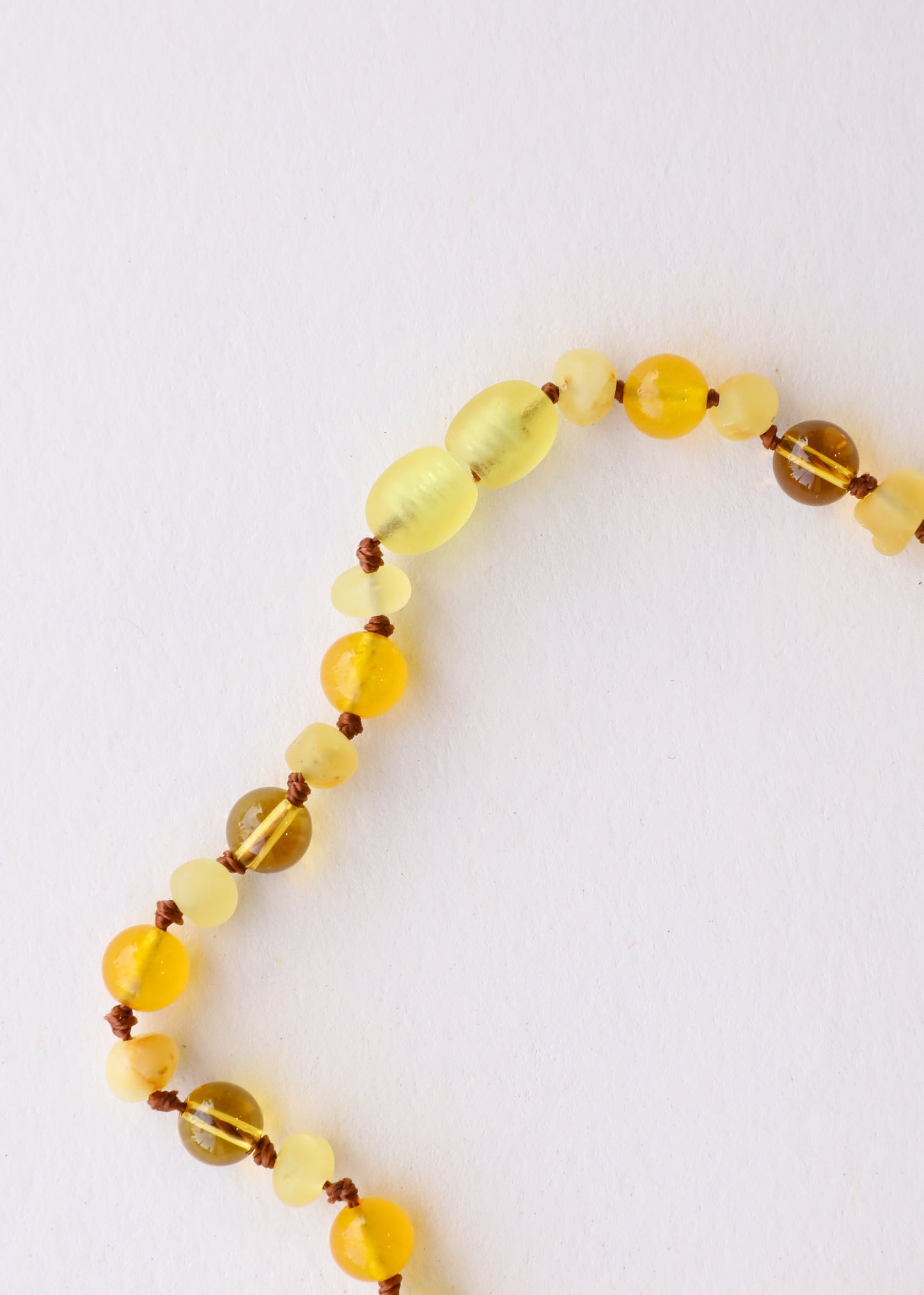 Polished Honey Baltic Amber + Citrine + Quartz || Gemstone Necklace