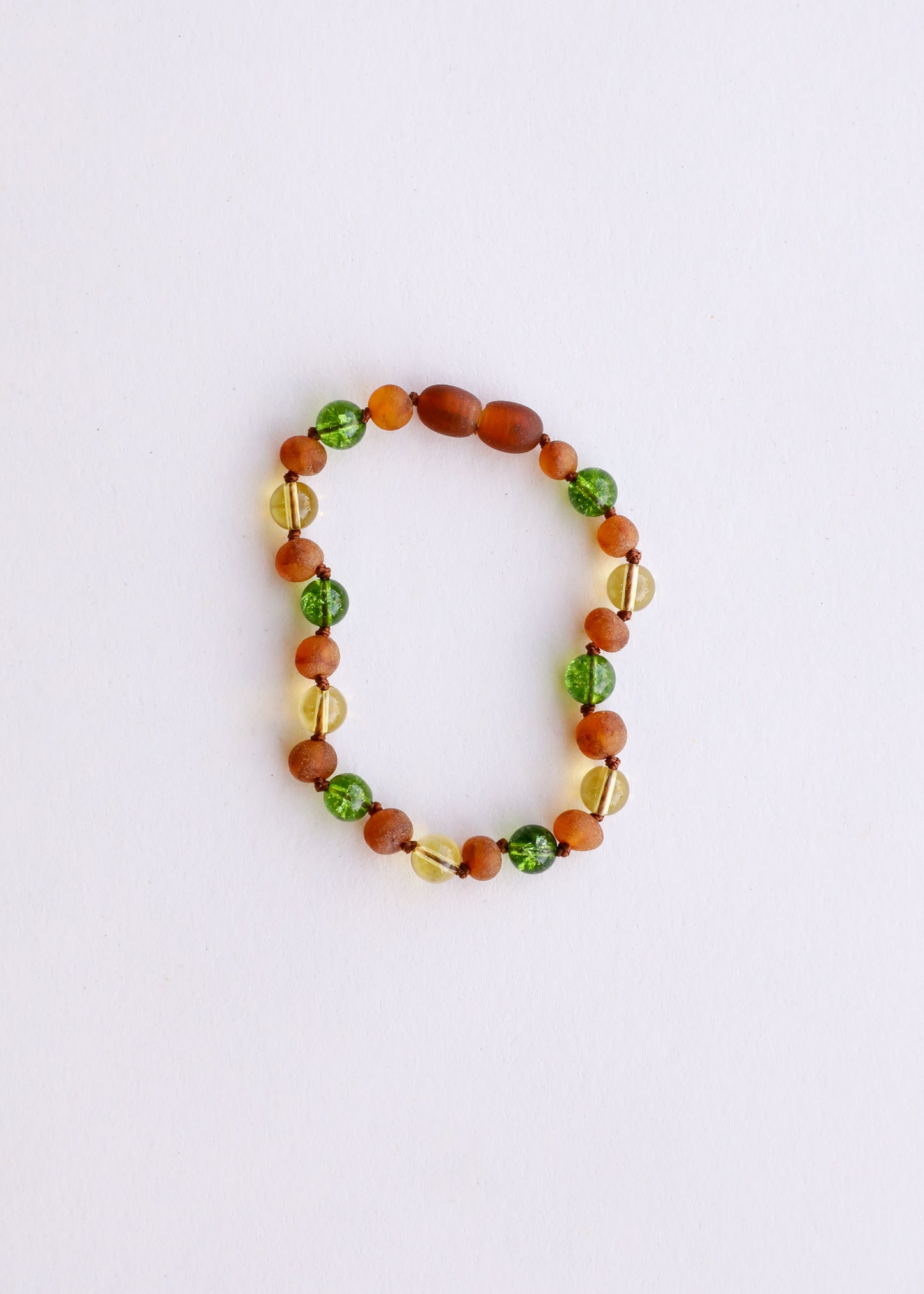 Raw Cognac Baltic Amber + Citrine + Peridot || Anklet or Bracelet