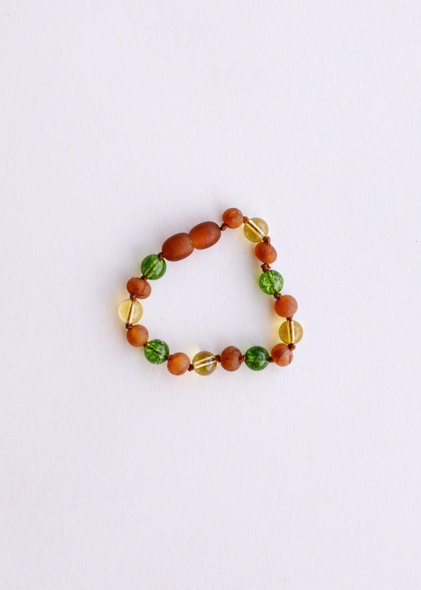 Raw Cognac Baltic Amber + Citrine + Peridot || Anklet or Bracelet