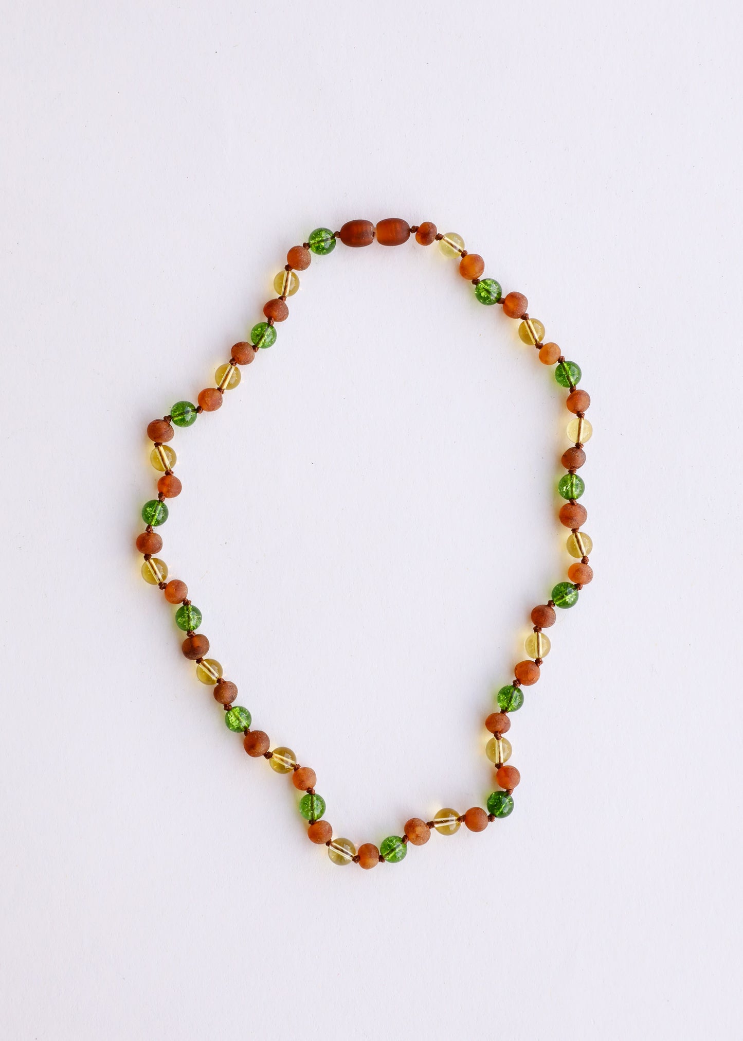 Raw Cognac Baltic Amber + Citrine + Peridot || Necklace