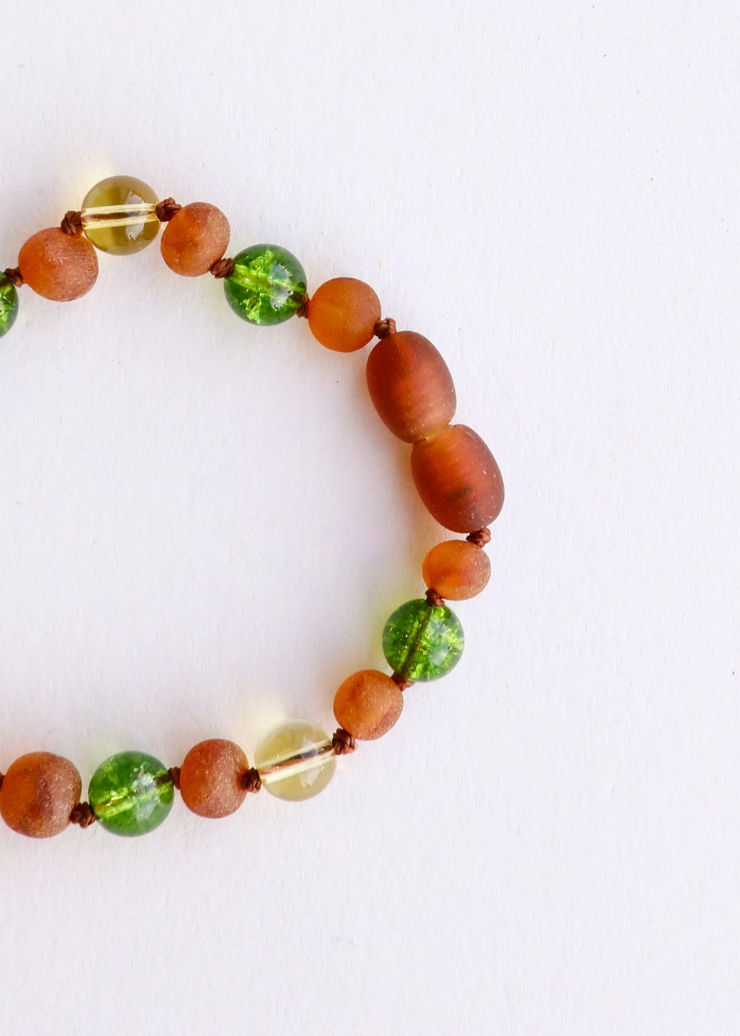 Raw Cognac Baltic Amber + Citrine + Peridot || Anklet or Bracelet