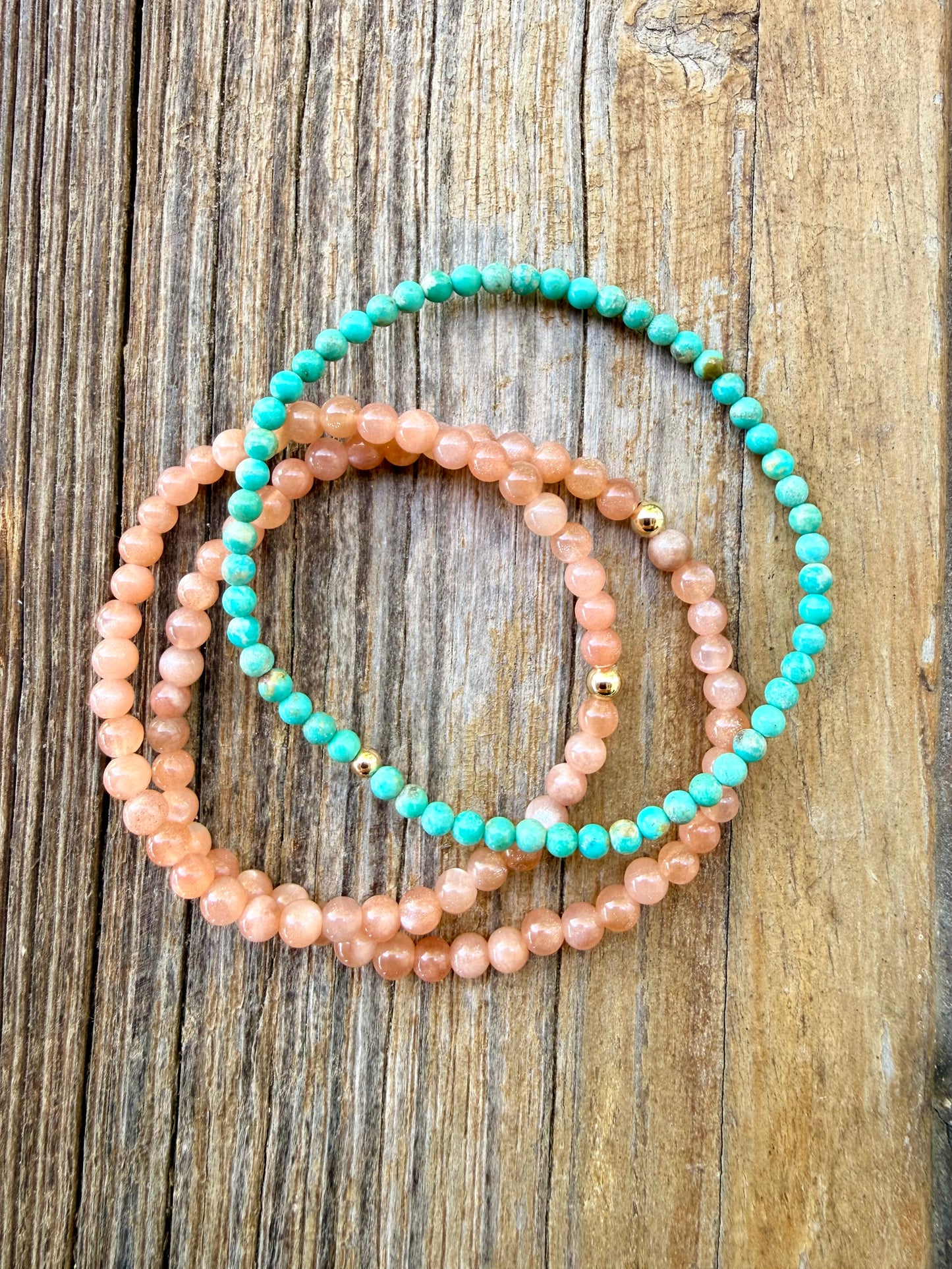 Tiny Turquoise Beads + 14K Gold Filled || Stretch Anklet or Bracelet