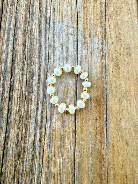 Turquesa Natural + Sol Dorado || Anillo adulto 