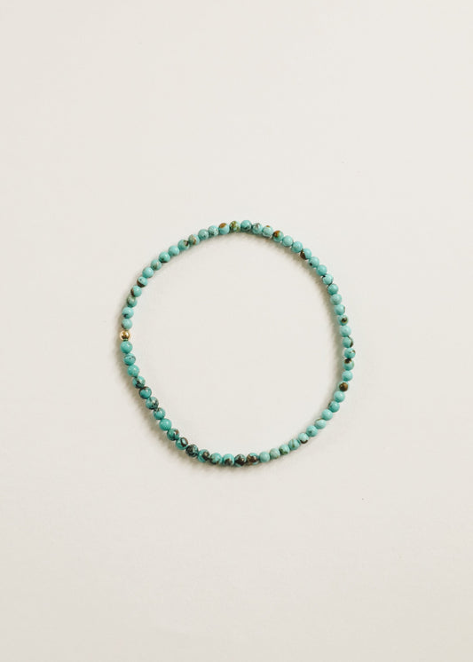 Natural Turquoise + Gold || Adult Anklet