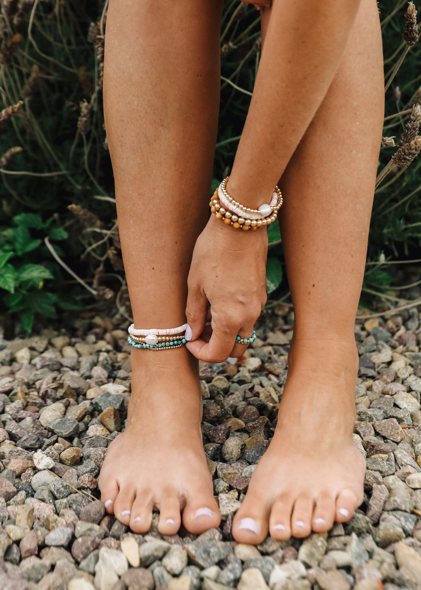 Sterling Silver + Sea Shell || Adult Anklet or Bracelet