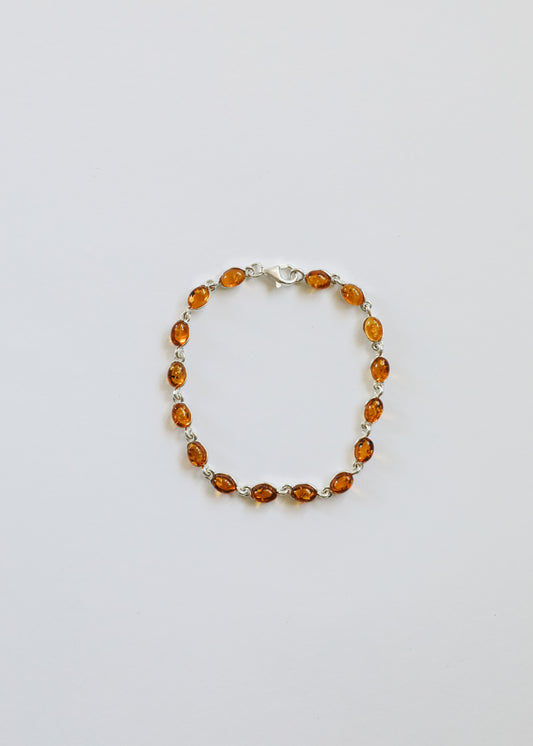Baltic Sea Amber + Sterling Silver || Adult Bracelet
