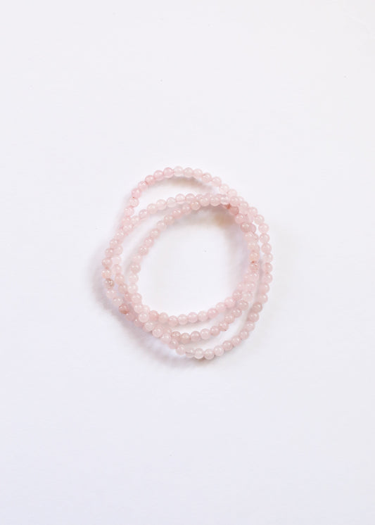 Cuarzo rosa pulido || Pulsera para adultos