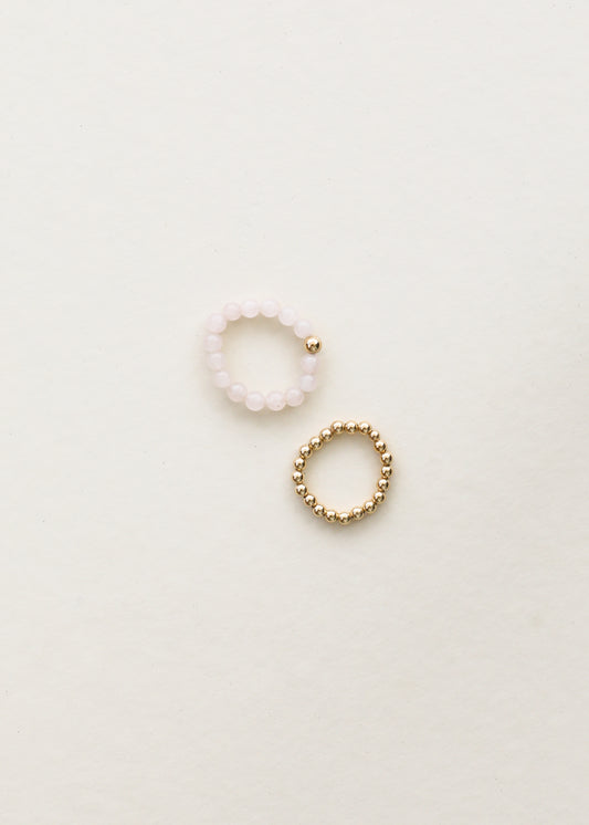 Rose Quartz + 14k Gold Filled || Ring Stack