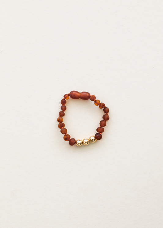 Cognac Baltic Amber + 14k Gold Filled || Bracelet or Anklet