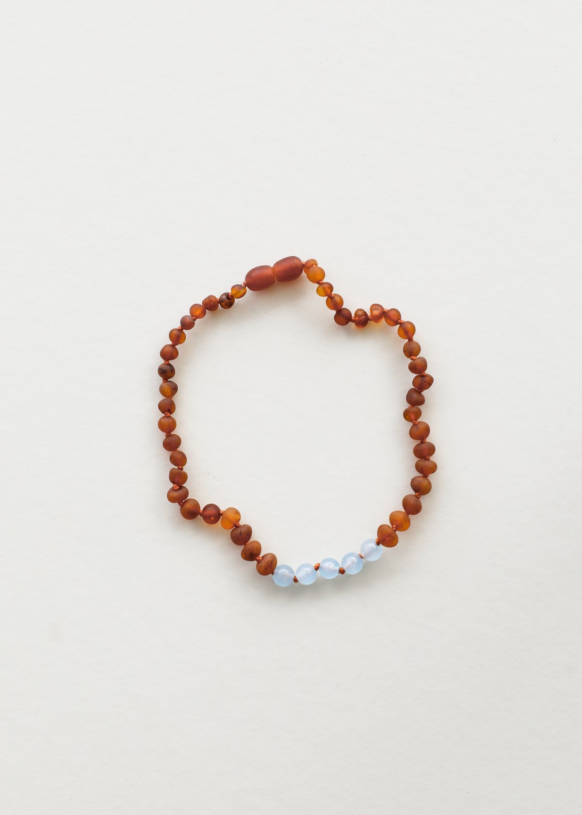 Roh-Cognac Baltischer Bernstein + Aquamarin || Halskette