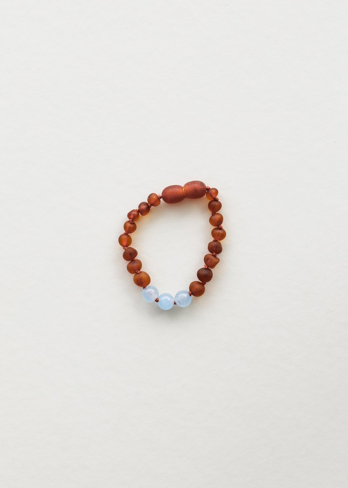 Raw Cognac Baltic Amber + Aquamarine  || Anklet or Bracelet