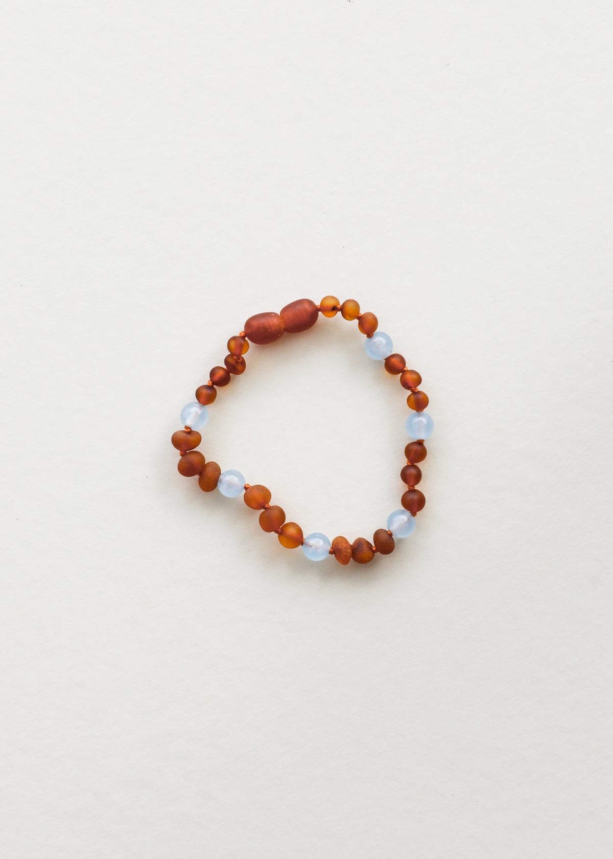 Raw Cognac Baltic Amber + Aquamarine Halo || Anklet or Bracelet
